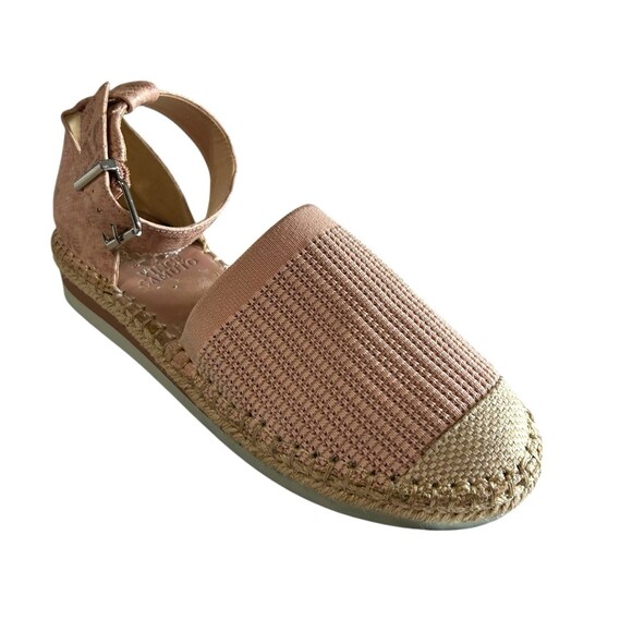 Vince Camuto Barrie Pink Ankle Strap Animal Print Espadrilles Woven Sandals 8M - Picture 1 of 11